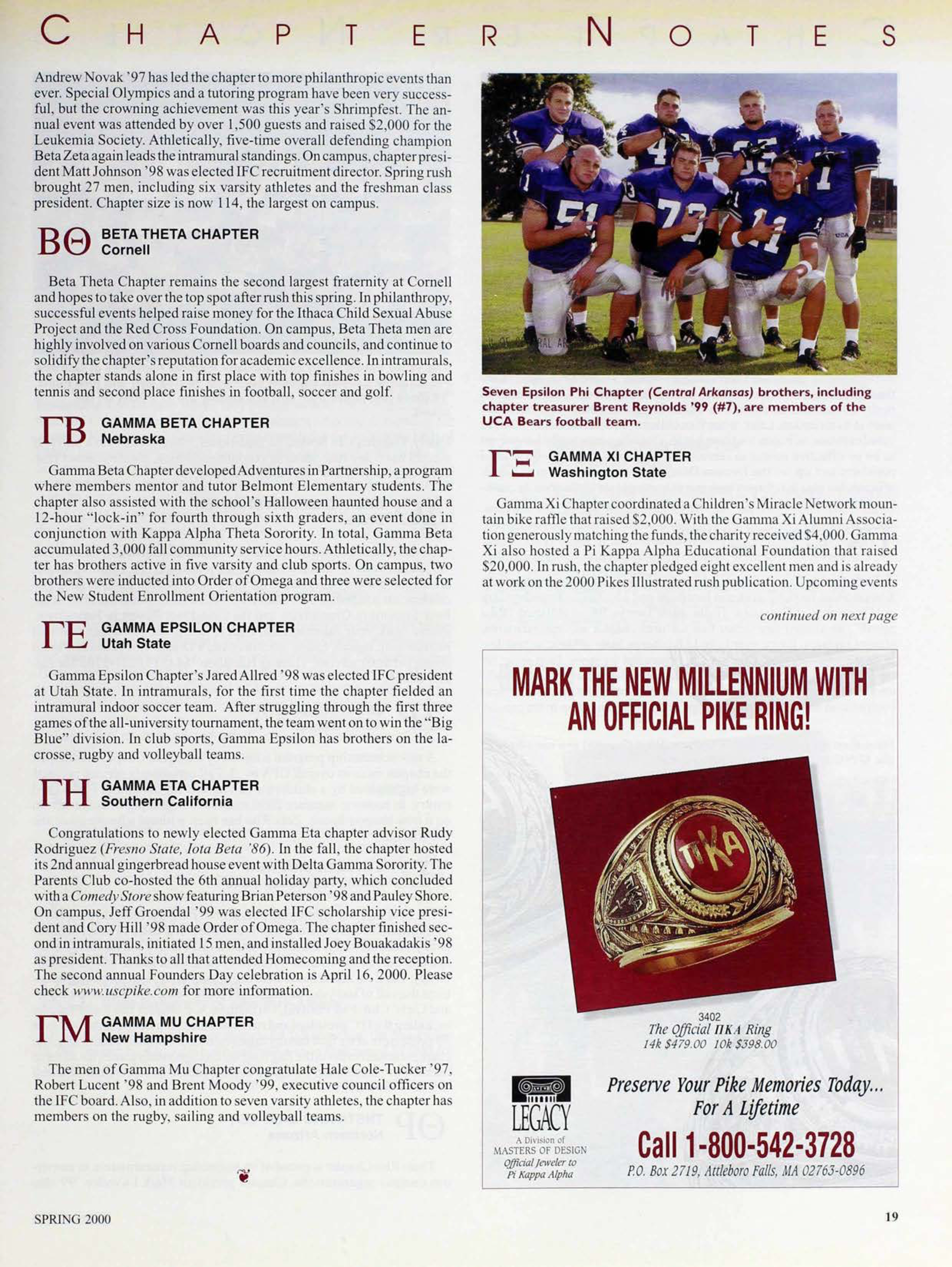 The Official Pi Kappa Alpha Ring Advertisement, Spring 2000